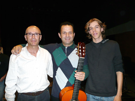 Con Gerardo Nuñez y mi hijo Franc.